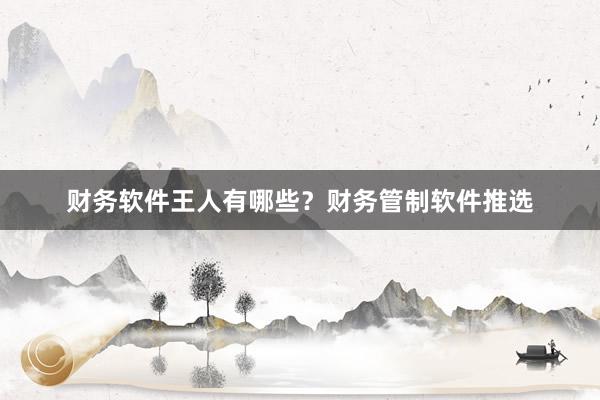 财务软件王人有哪些？财务管制软件推选